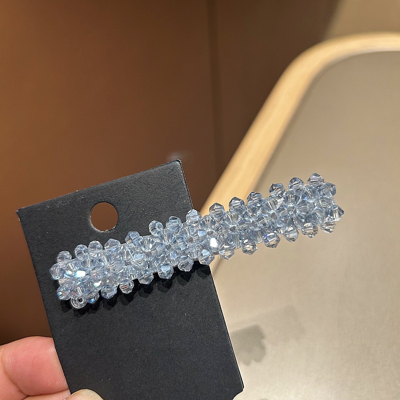 Kẹp mỏ vịt pha lê tone XANH NHẠT cao cấp thiết kế sang trọng, độc đáo, phụ kiện kẹp tóc đẹp B2989