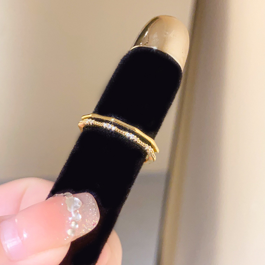 Nhẫn thân trúc xi vàng pha đính đá cao cấp freesize B2943