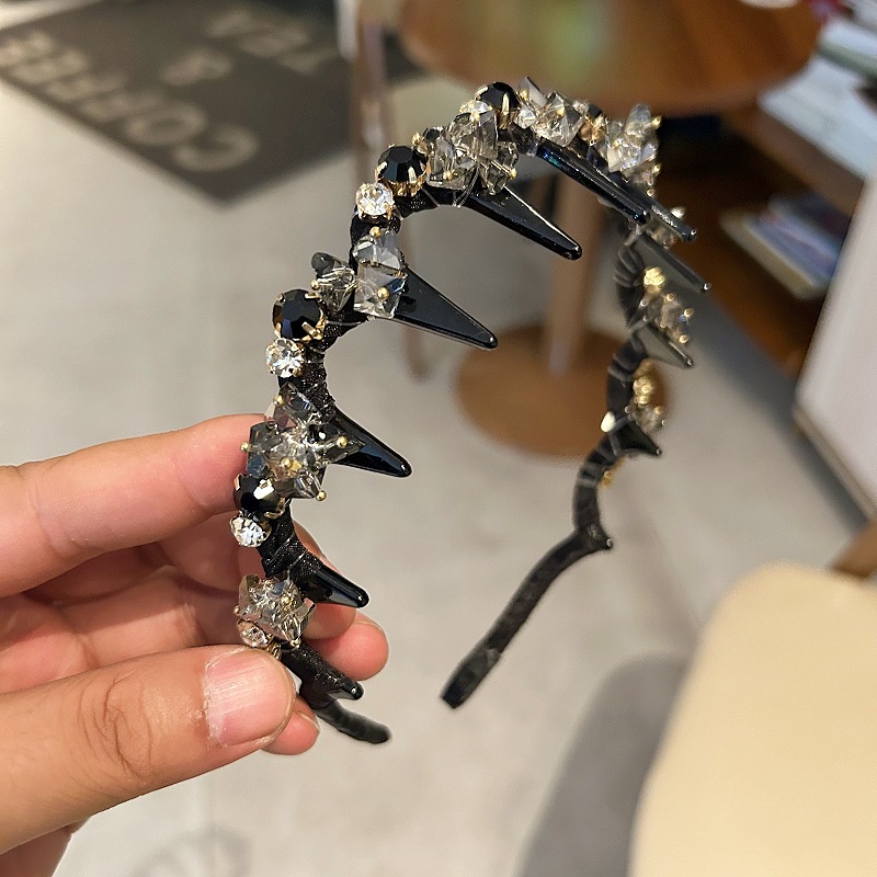 Cài tóc có răng phồng tóc ĐÁ cao cấp XÁM ĐEN cao cấp thiết kế sang trọng B3034