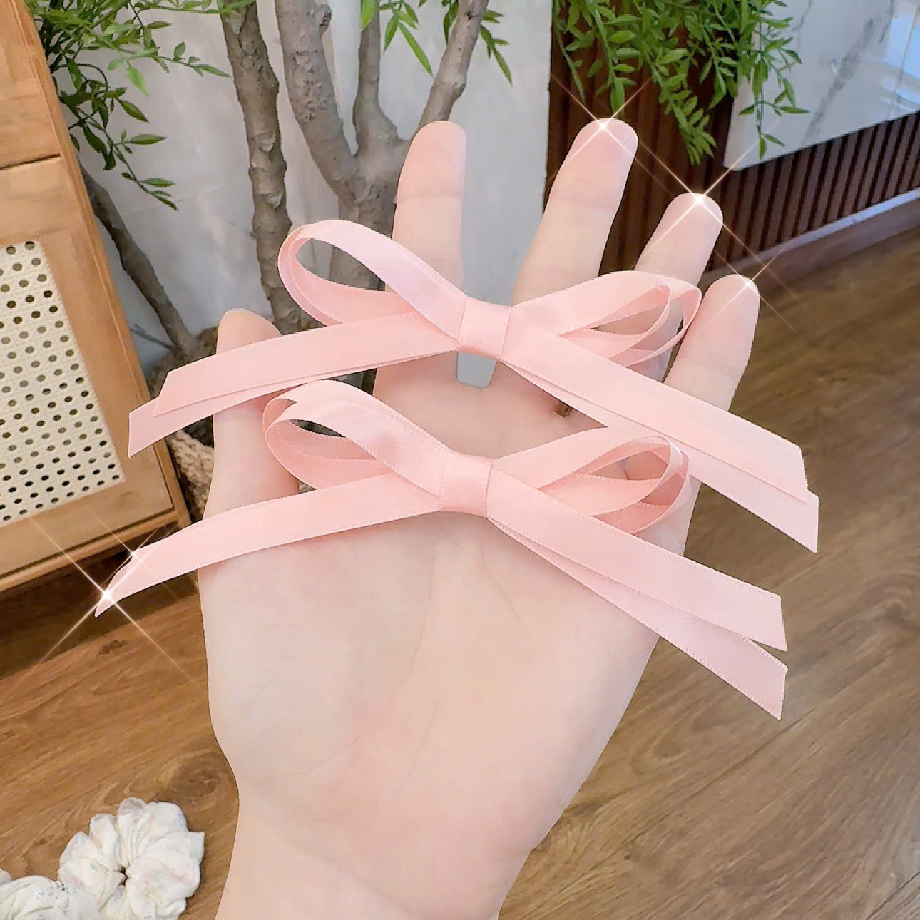 Sét 2 kẹp mỏ vịt NƠ HỒNG CAM B3045