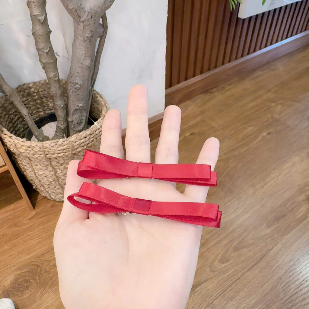 Sét 2 kẹp mỏ vịt NƠ ĐỎ tầng B3046