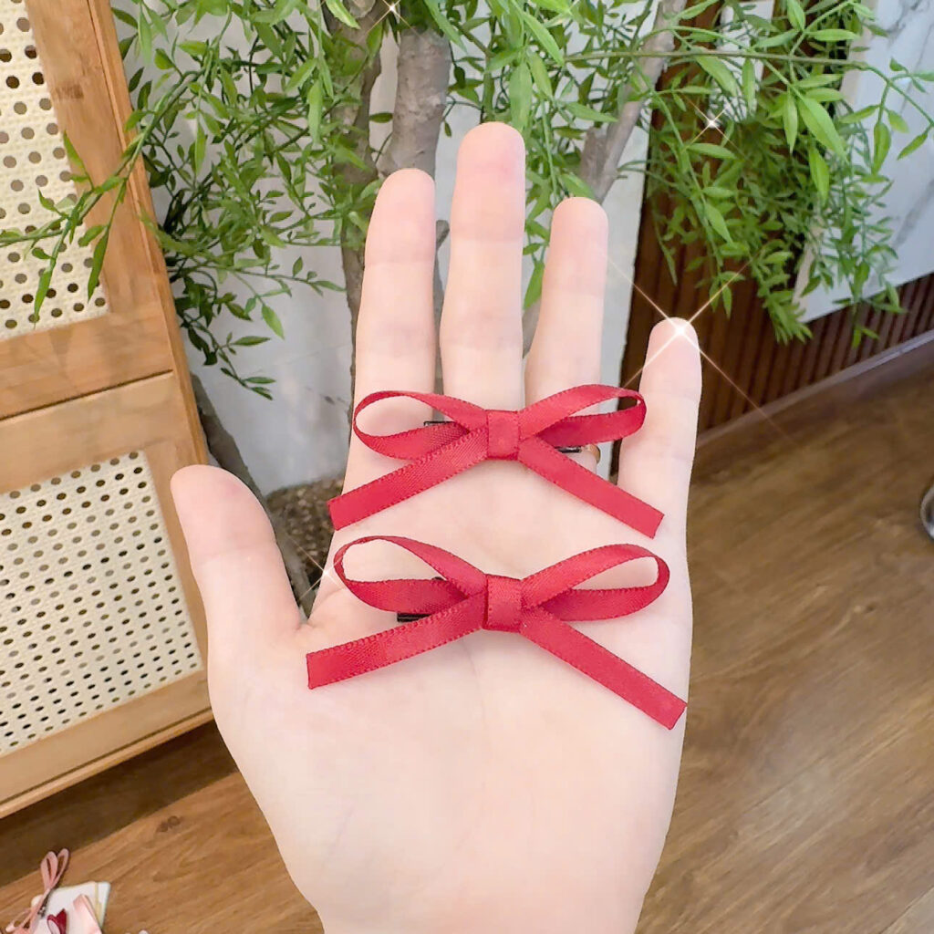 Sét 2 kẹp mỏ vịt NƠ ĐỎ B3049