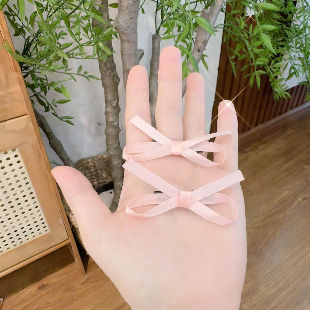 Sét 2 kẹp mỏ vịt nơ HỒNG CAM B3050