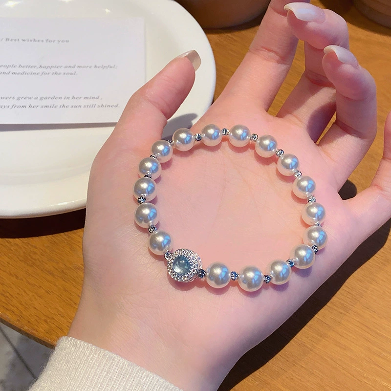 Vòng tay nữ đính hạt ngọc MÀU TRẮNG nhân tạo cao cấp freesize, Lắc tay thiết kế Hàn Quốc, quà tặng bạn gái độc đáo B3682