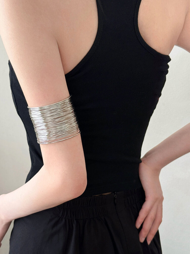 Vòng tay cá tính màu BẠC nhiều lớp kim loại độc đáo, sáng đẹp, vòng tay nữ phong cách B3593