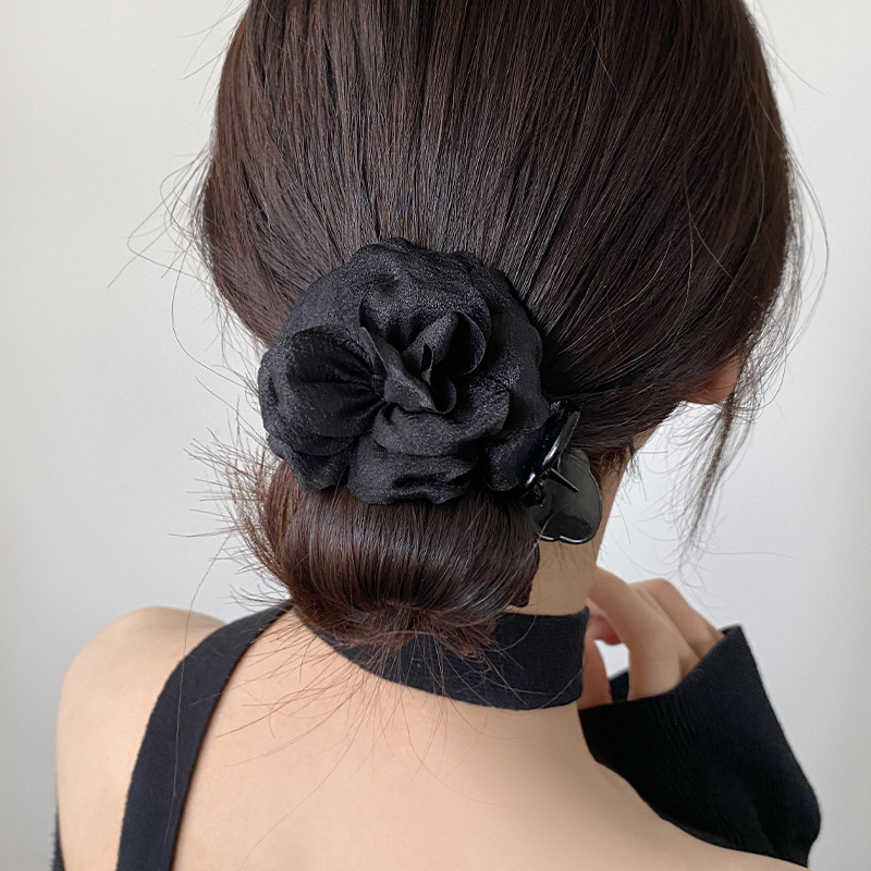 Kẹp tóc 3 răng HOA màu ĐEN cao cấp, phụ kiện kẹp tóc nữ cao cấp, quà tặng bạn gái B3401