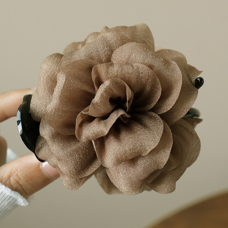 Kẹp tóc dọc HOA NÂU cao cấp, phụ kiện kẹp tóc nữ đẹp độc đáo B3378