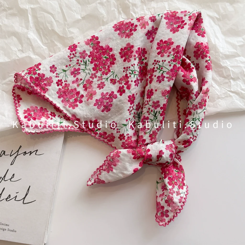 Băng đô, khăn quàng cổ HOA ĐÀO cao cấp, phụ kiện tóc độc đáo B3138