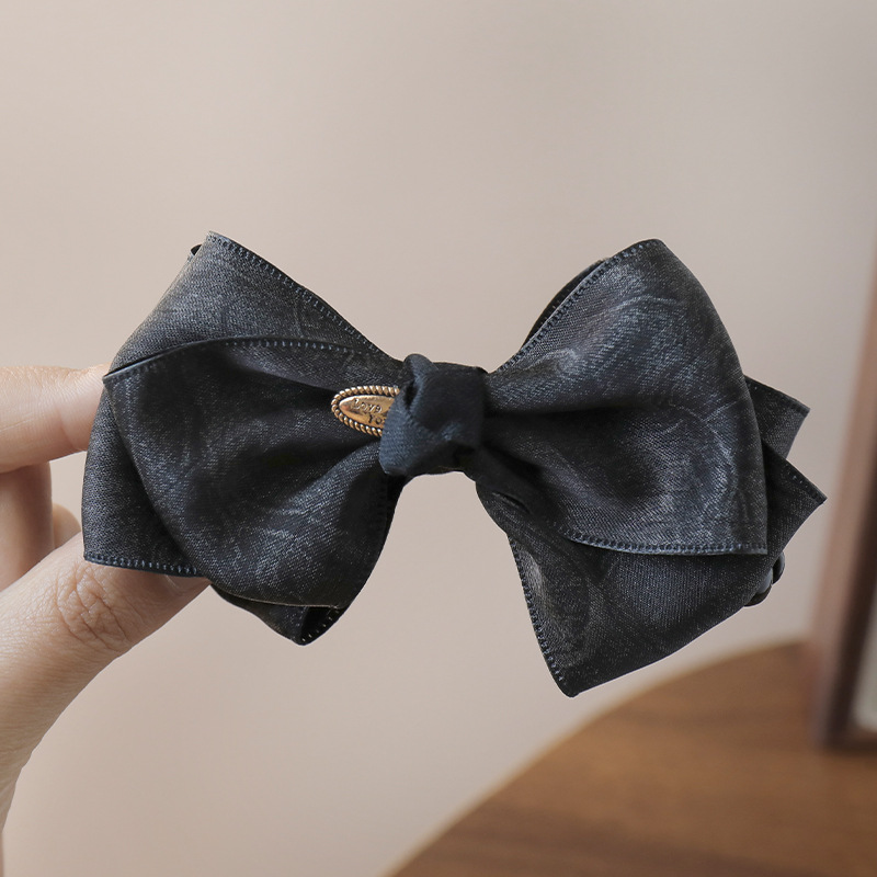 Kẹp tóc dọc nữ dạng NƠ màu ĐEN xinh, phụ kiện kẹp tóc cao cấp, Quà tặng bạn gái đẹp B3418