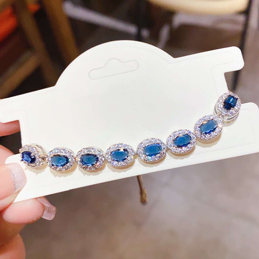 Lắc tay FUll đá zircon Freesize cao cấp, ĐÁ XANH DƯƠNG xi bạc 925 thiết kế sang trọng, sáng đẹp, độc đáo, quà tặng xinh B3253