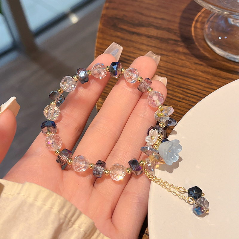 Vòng tay nữ pha lê TRẮNG XANH ĐEN cao cấp freesize, Lắc tay thiết kế Hàn Quốc, quà tặng bạn gái độc đáo B3644