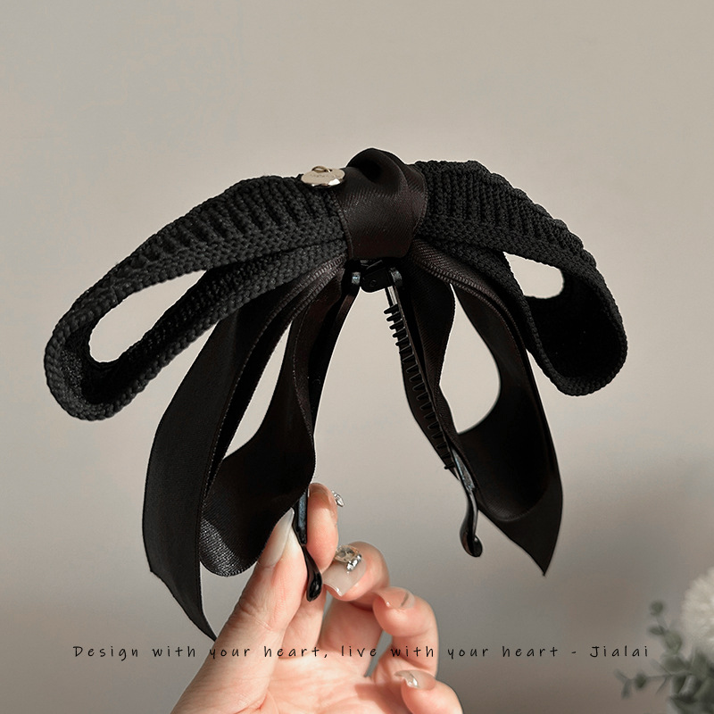 Kẹp dọc tóc NƠ tầng ĐEN cao cấp, phụ kiện kẹp tóc nữ ĐẸP, quà tặng bạn gái độc đáo B3303