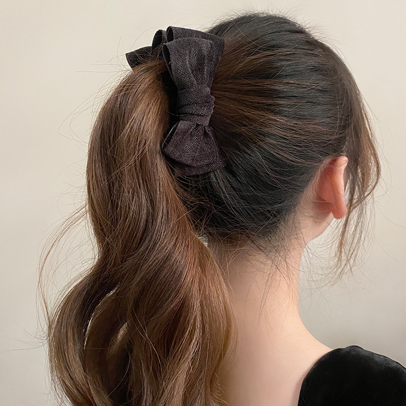 Kẹp dọc NƠ màu ĐEN cao cấp, phụ kiện kẹp tóc nữ độc đáo sang trọng B3321