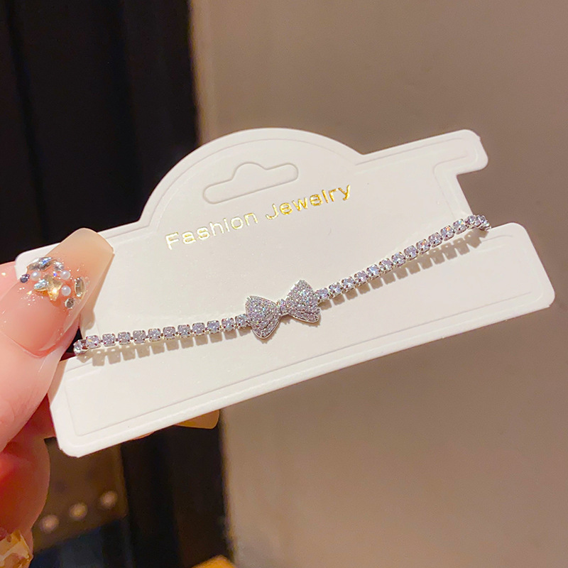 Lắc tay NƠ ĐÁ xi bạc 925 pha cao cấp, lắc tay nữ đẹp, quà tặng bạn gái xinh độc đáo B3271