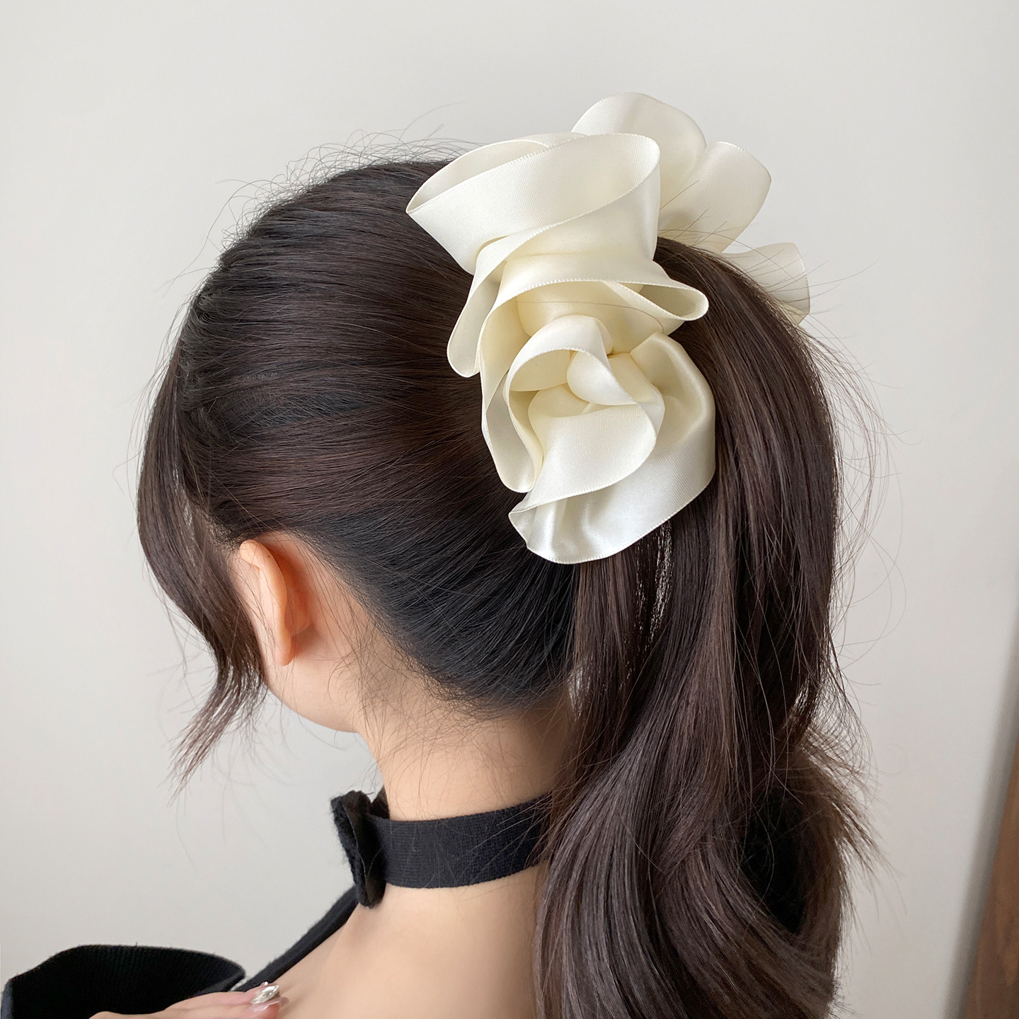 Kẹp tóc dọc Xếp ly màu KEM cao cấp, phụ kiện kẹp tóc nữ cao cấp, quà tặng bạn gái B3338