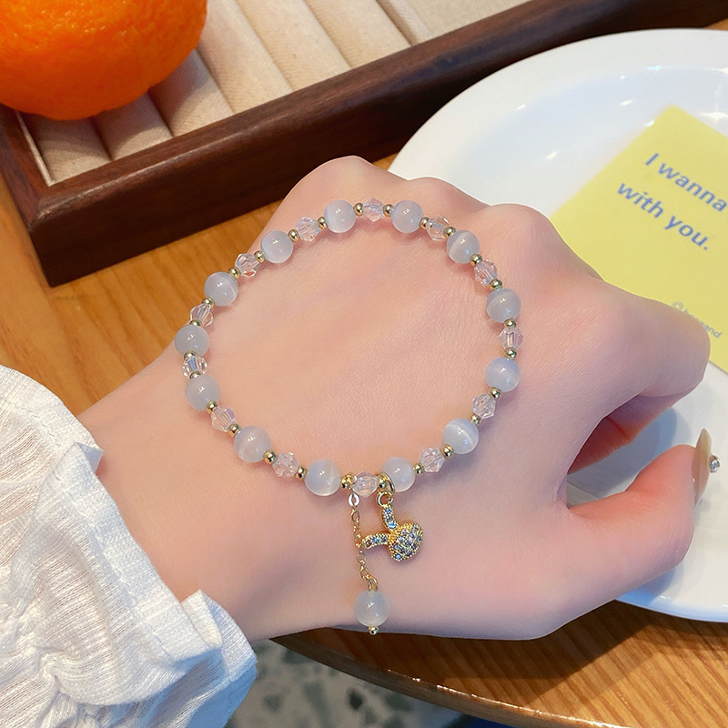 Vòng tay nữ ĐÁ MẮT MÈO con THỎ đính đá cao cấp freesize, Lắc tay thiết kế Hàn Quốc, quà tặng bạn gái độc đáo B3669