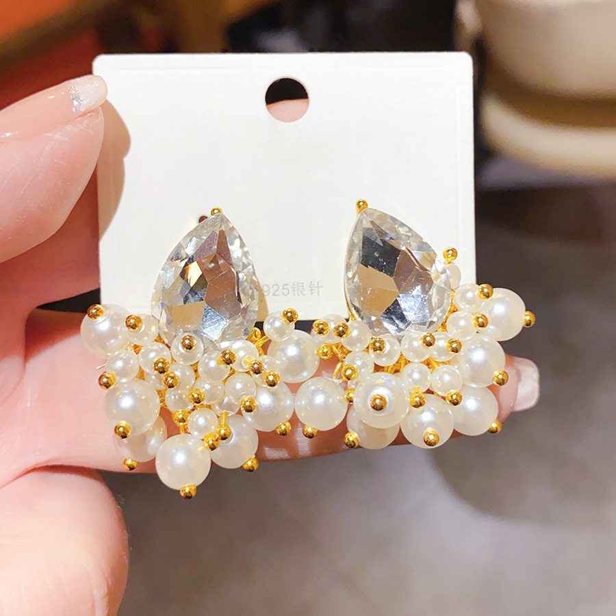 Bông tai thời trang cao cấp giọt nước đính đá, phụ kiện hoa tai đi tiệc B3244