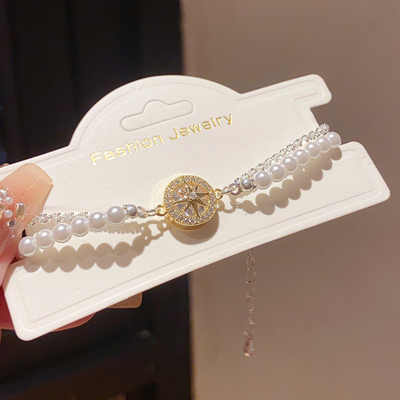 Lắc tay NGÔI SAO ĐÁ zircon ngọc trai cao cấp, quà tặng lắc tay cho bạn gái B3280