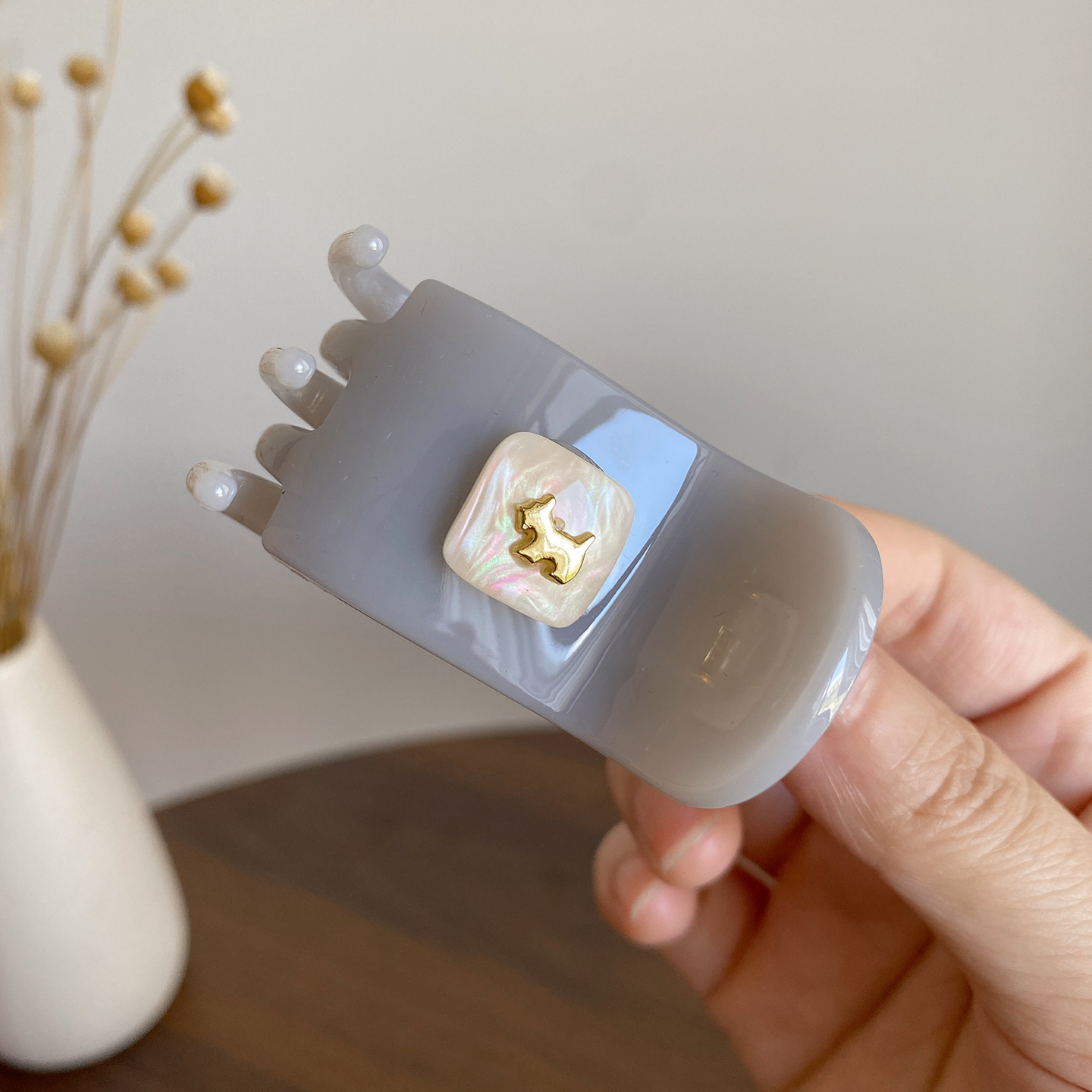 Kẹp tóc nữ 5 răng cao cấp MÀU XÁM đơn giản sang trọng, thông dụng B3355