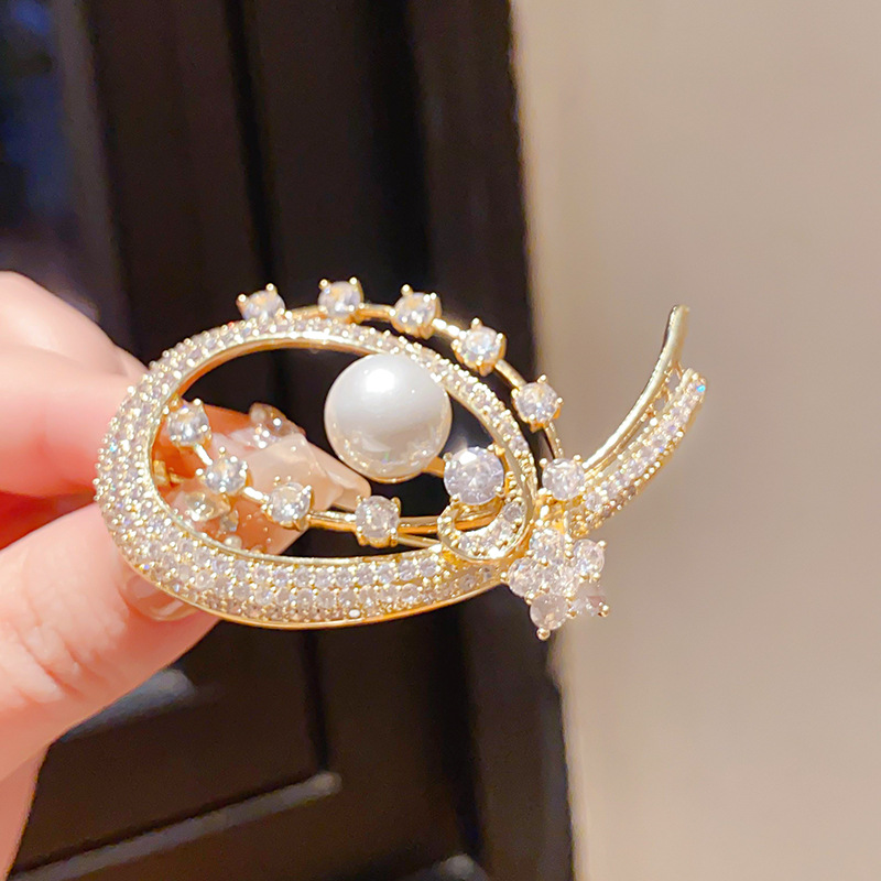 Cài áo ngôi sao đá zircon NGỌC xi vàng pha cao cấp, phụ kiện trâm cài áo thiết kế ĐẸP độc đáo B3301