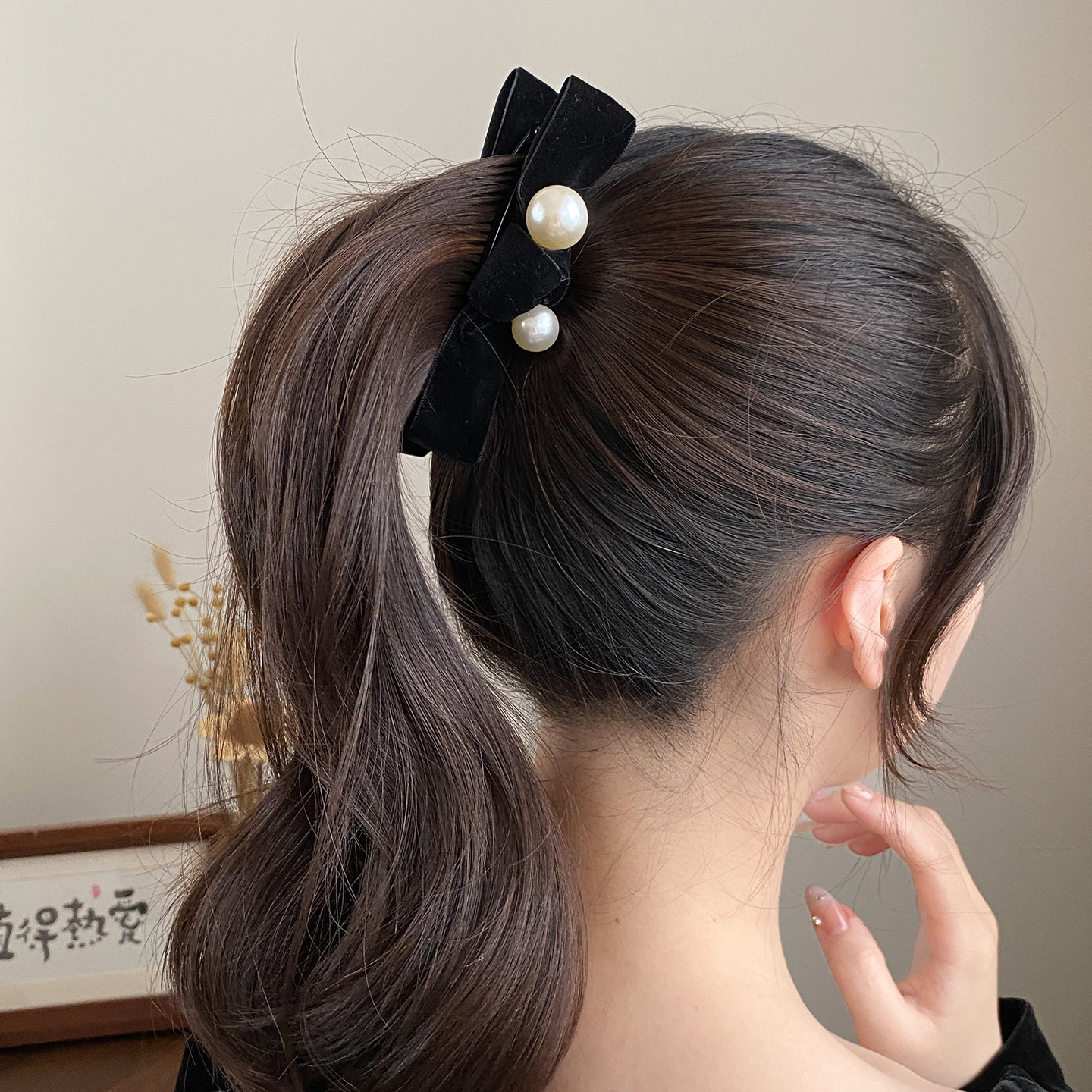 Kẹp tóc dọc ngọc nhung, phụ kiện tóc nữ đẹp độc đáo B3373