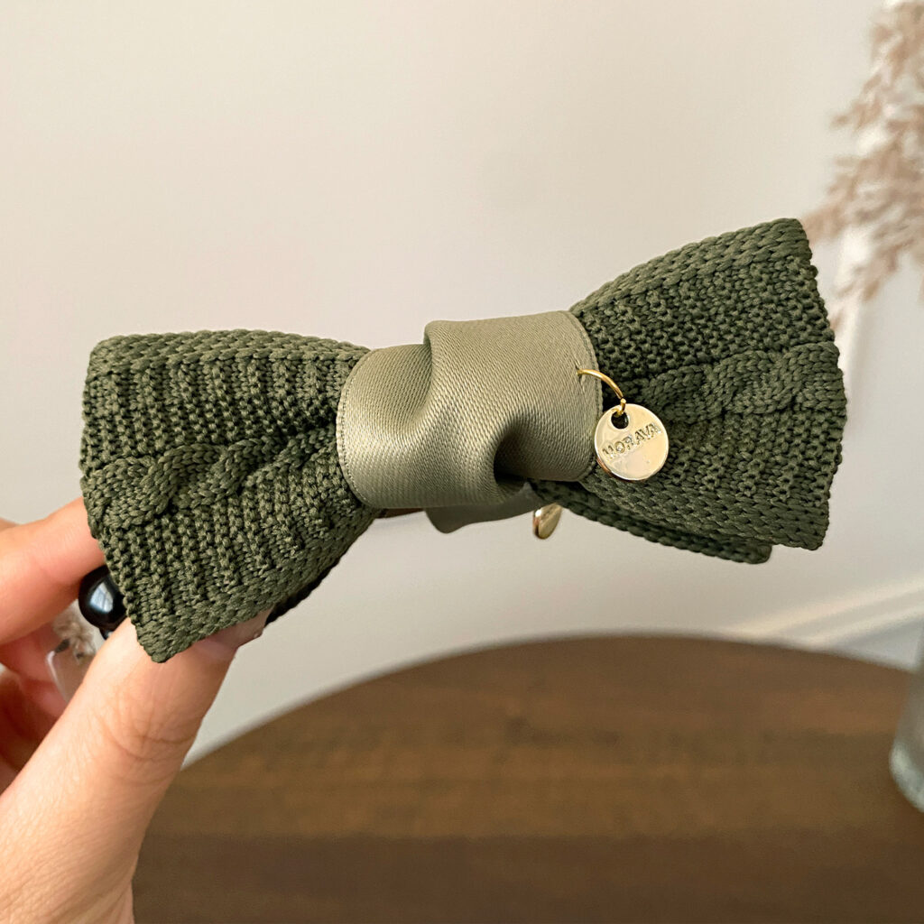 Kẹp tóc dọc NƠ dệt màu XANH RÊU cao cấp, kẹp tóc nữ đẹp sang trọng độc đáo B3379