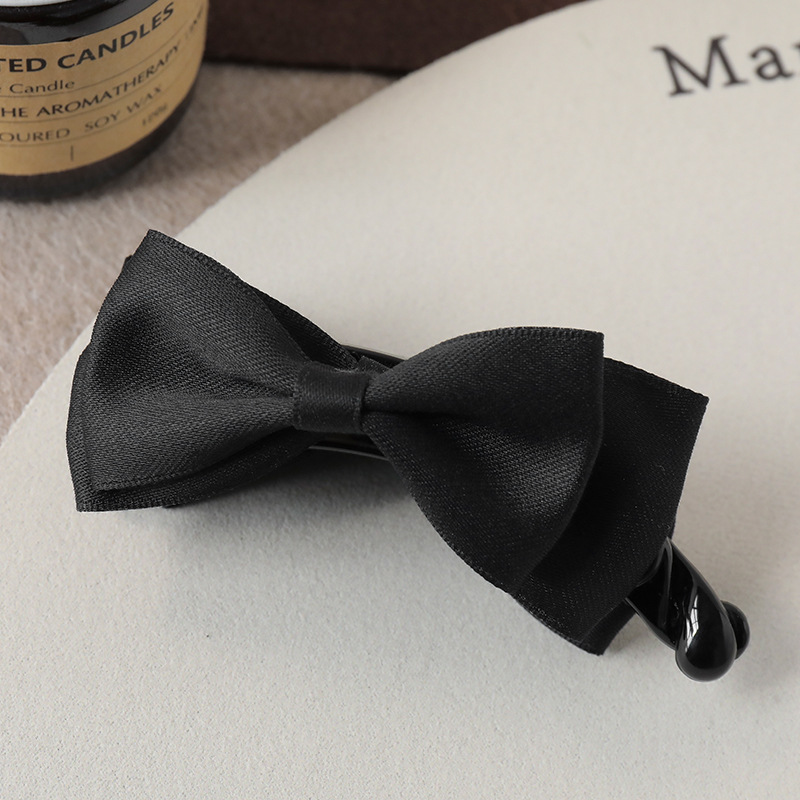 Kẹp dọc Nơ màu ĐEN cao cấp, phụ kiện tóc nữ đẹp, độc đáo, Kẹp tóc xinh B3387