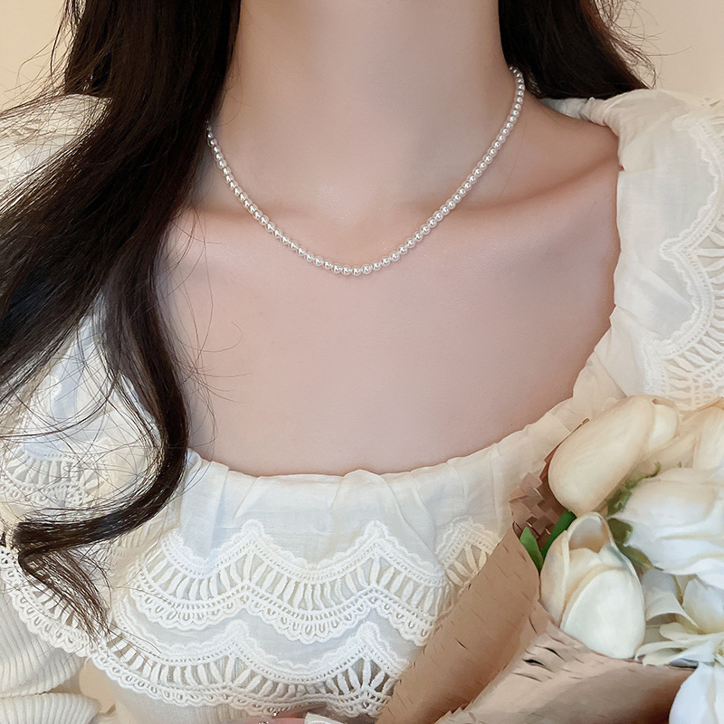 Vòng cổ, dây chuyền chuỗi ngọc 3mm nhí, phụ kiện vòng cổ áo dài B3544