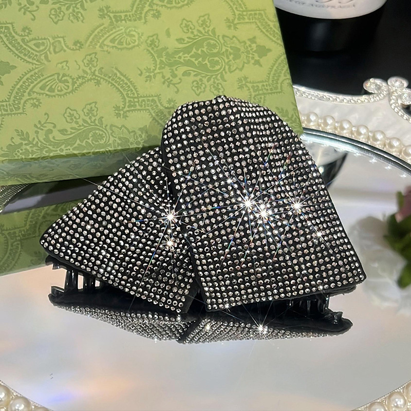 Kẹp gắp tóc đính đá cao cấp TONE ĐEN ánh kim, phụ kiện kẹp tóc nữ ĐẸP độc đáo B3526