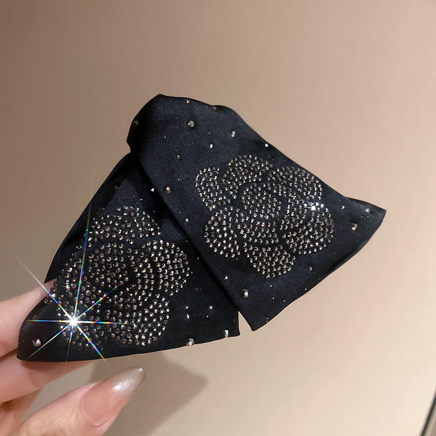 Kẹp gắp tóc HOA tone ĐEN đính đá thiết kế độc đáo, sang trọng, kẹp tóc nữ đẹp, Phụ kiện tóc cao cấp B3531