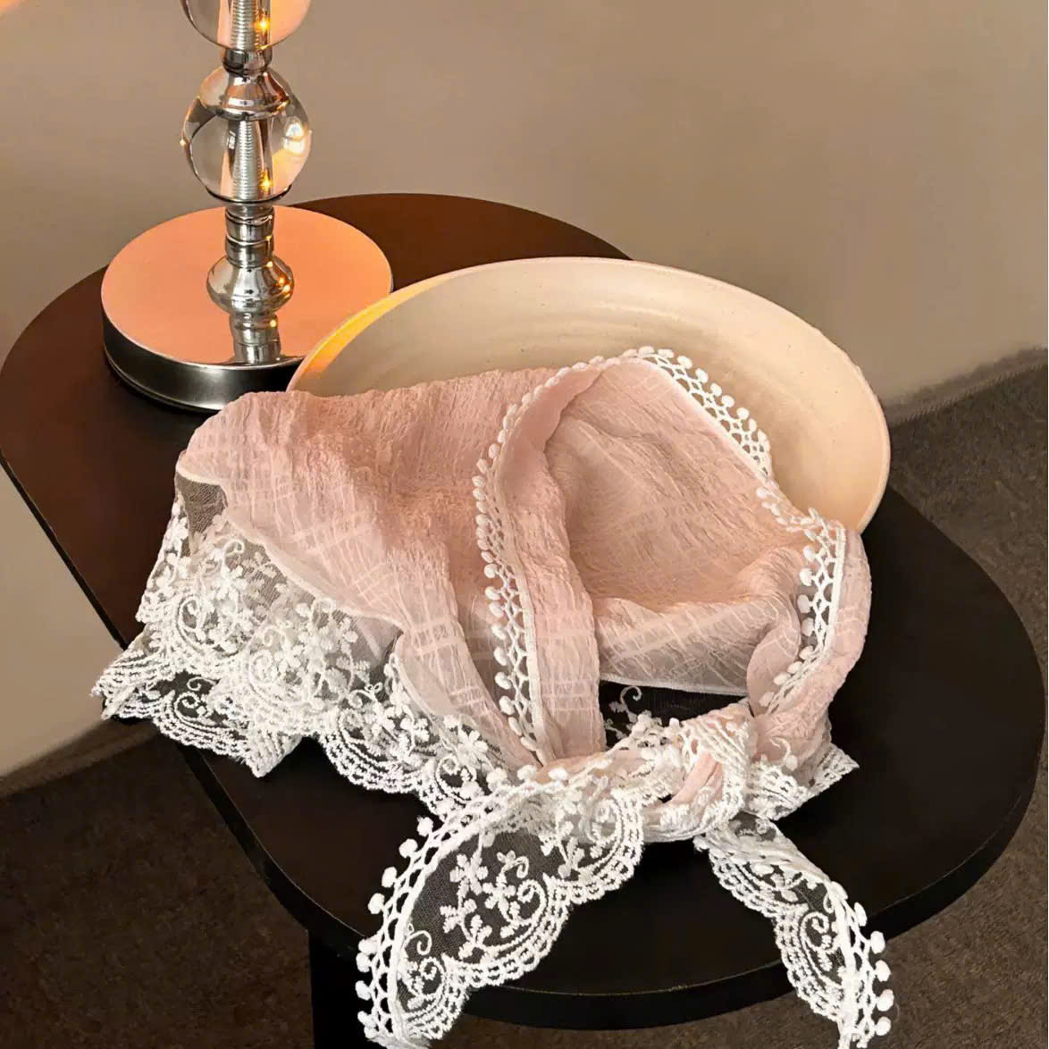 Băng đô, khăn quàng cổ Voan màu CAM, phụ kiện tóc độc đáo B01670