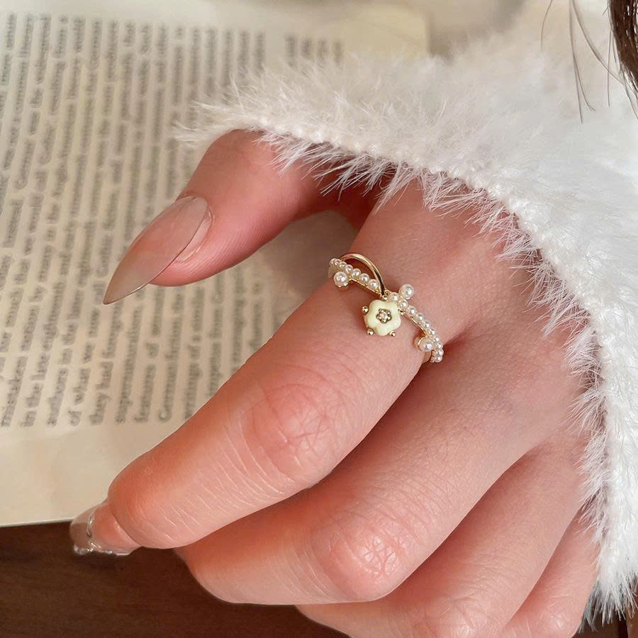 Nhẫn hở FREESIZE HOA NGỌC zircon xi vàng pha cao cấp, nhẫn nữ thiết kế Hàn Quốc độc đáo B3628