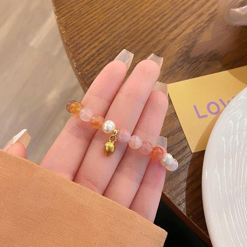 Vòng tay nữ MÃ NÃO CAM nụ hoa cao cấp freesize, Lắc tay thiết kế Hàn Quốc, quà tặng bạn gái độc đáo B3661