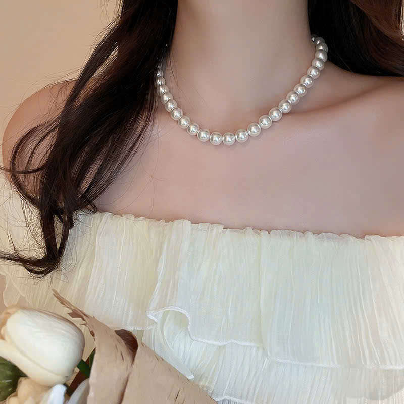 Vòng cổ, dây chuyền chuỗi ngọc 8mm, phụ kiện vòng cổ áo dài B3547