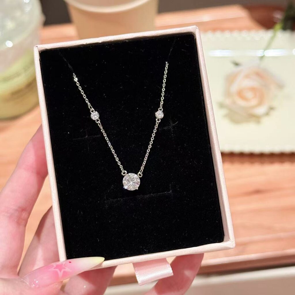 Dây chuyền Mặt tròn ĐÁ ZIRCON xi bạc 925 cao cấp, Dây chuyền nữ đi tiệc cao cấp,quà tặng bạn gái B3690