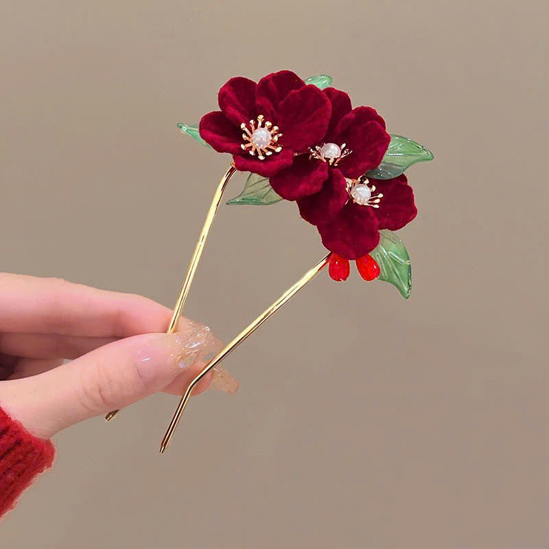 Trâm tóc hoa ĐỎ, phụ kiện trâm tóc nữ ĐẸP – ĐỘC ĐÁO A0027