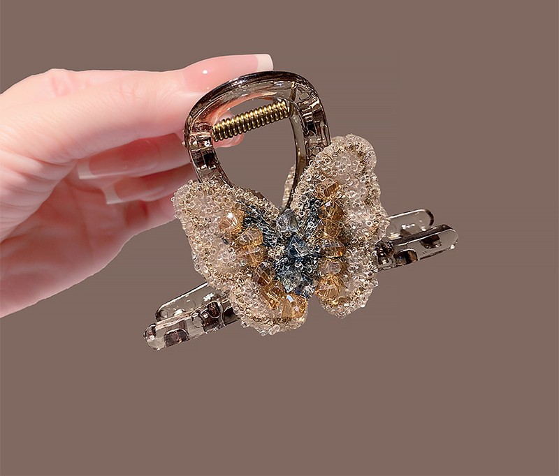 Kẹp gắp tóc 8cm, HỒ ĐIỆP đính đá cao cấp, phụ kiện kẹp tóc nữ sang trọng, thiết kế Hàn quốc B4280