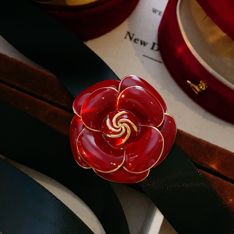 Cài áo HOA ĐỎ cao cấp, trâm cài áo nữ thiết kế Hàn Quốc sang trọng, độc đáo, quà tặng ý nghĩa B4170