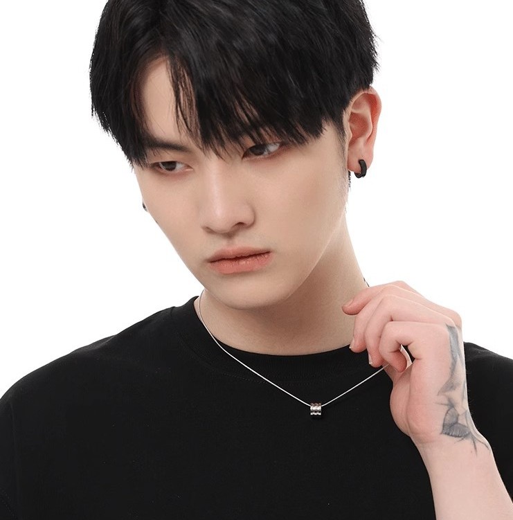 Dây chuyền NAM,NỮ unisex mặt xương rắn xi màu bạc B4388