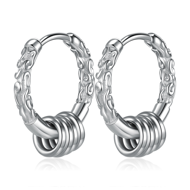 Bông tai NAm nữ, unisex 1.8cm, phụ kiện bông tai cá tính độc đáo đơn giản tròn basic B4393