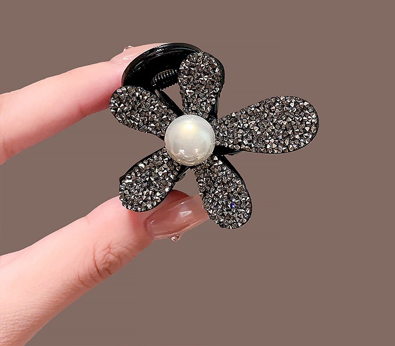 Kẹp gắp 4.5cm HOA đính đá nhụy ngọc cao cấp, kẹp gắp mái cao cấp,  phụ kiện tóc nữ sang trọng B4318