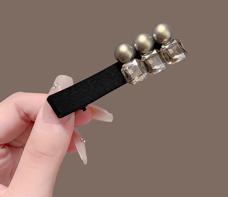 Kẹp mỏ vịt ĐÁ NGỌC nâu cao cấp, kẹp mái tóc đẹp độc đáo, sang trọng, phụ kiện kẹp tóc xinh B4320