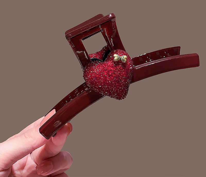 Kẹp gắp Đỏ TRÁI TIM cao cấp, phụ kiện kẹp tóc nữ đẹp sang trọng độc đáo, thiết kế Xinh, quà tặng độc đáo B4322