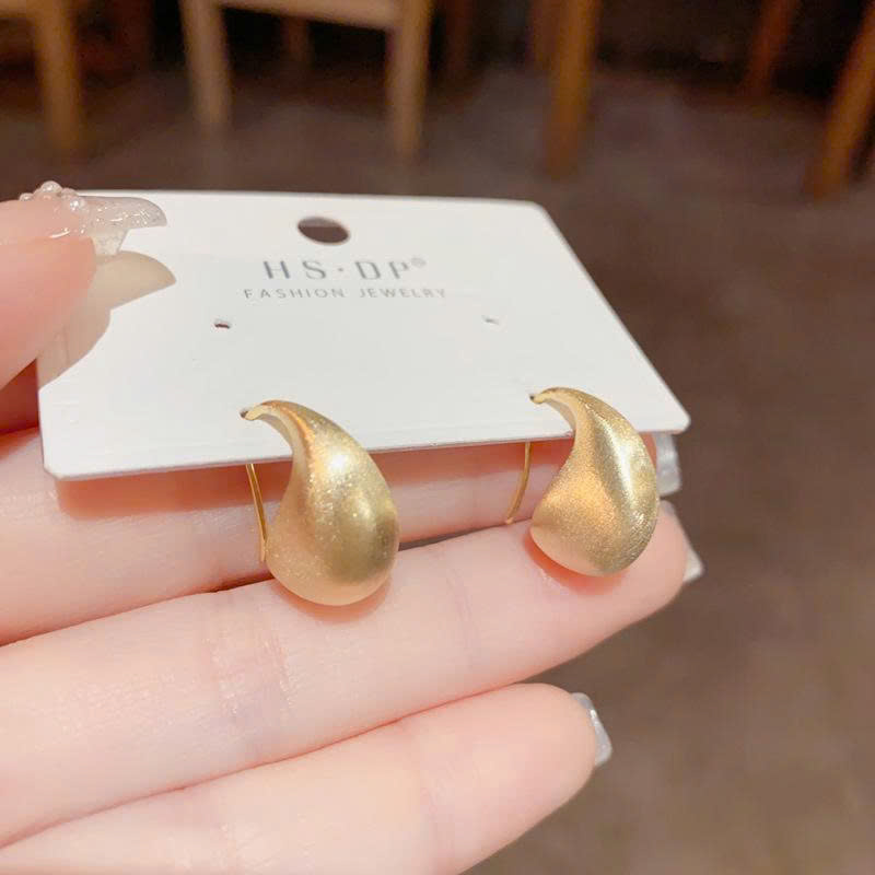 Hoa tai GIỌT NƯỚC màuVÀNG cao cấp, hoa tai thiết kế BASIC đơn giản cá tính sang trọng B4503