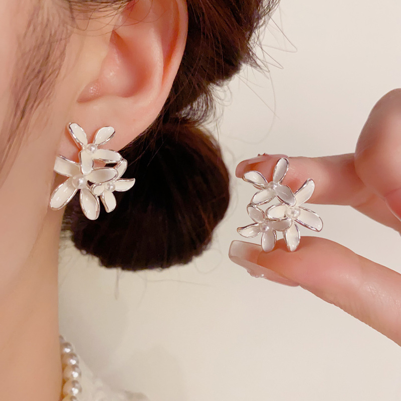 Hoa tai HOA 4 cánh mix 4 bông sát độc đáo, sang trọng, Hoa tai thiết kế hàn quốc cao cấp B4451