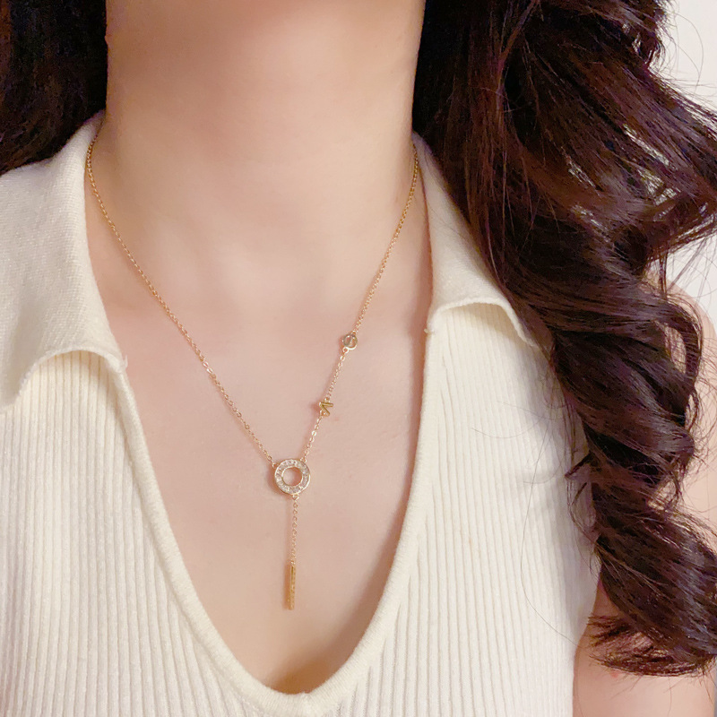 Dây chuyền nữ LOVE chữ Y Đá zircon xi vàng pha cao cấp, Quà tặng bạn gái ý nghĩa, Dây chuyền thiết kế hàn quốc B4407