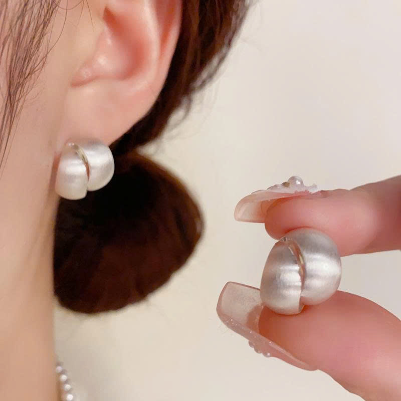 Hoa tai chữ C màu Bạc cao cấp basic, Hoa tai thiết kế HÀN QUỐC phong cách Châu âu sang trọng độc đáo B4519