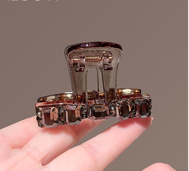 Kẹp gắp tóc 6cm cao cấp đính đá NÂU, kẹp nửa tóc thiết kế sang trọng độc đáo, quà tặng xinh B4334