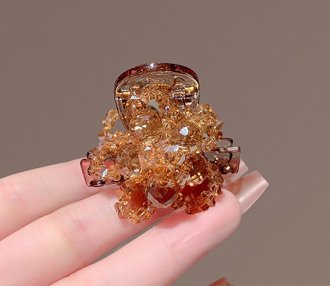 Kẹp gắp 4.5cm nửa PHA LÊ CAM lấp lánh, kẹp gắp mái cao cấp, phụ kiện kẹp tóc nữ ĐẸp thiết kế sang trọng B4346