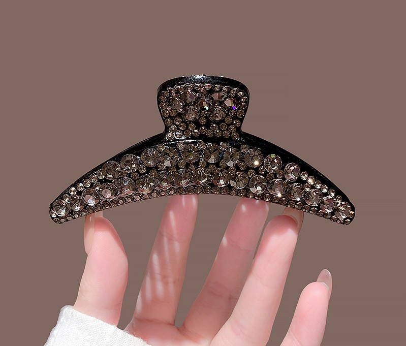 Kẹp gắp tóc, kẹp càng cua 10cm cao cấp đính đá đen sang trọng, phụ kiện tóc sang trọng thiết kế ĐẸP B4357